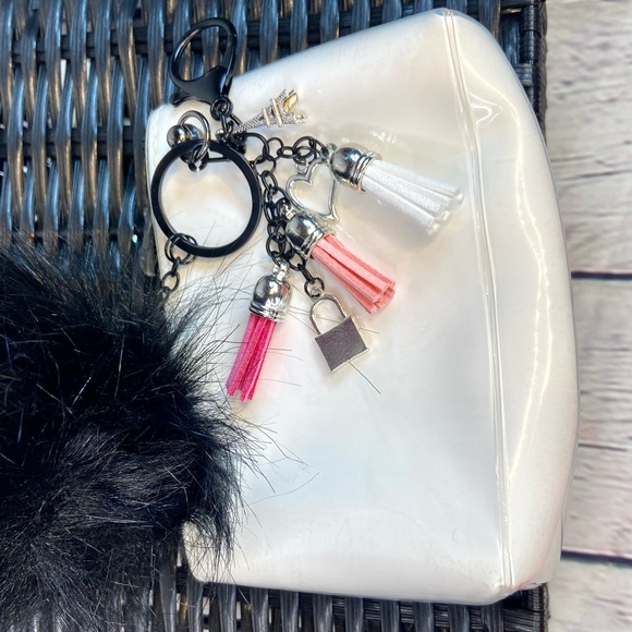 YSL keychain pouch with handmade pom and charms - Picture 3 of 8